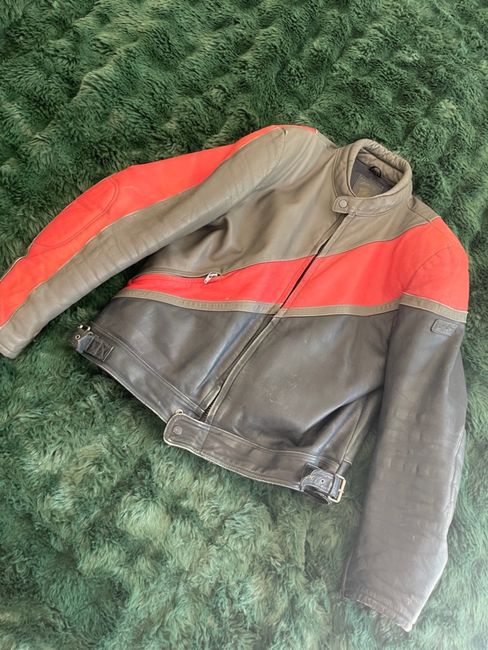 Leather vintage motorcycle jacket
